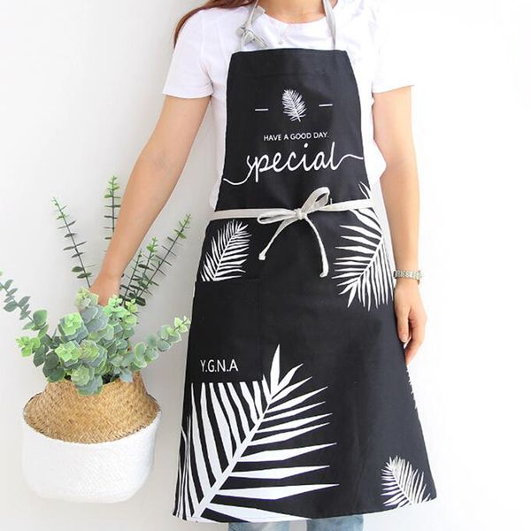

waterproof leaves printed pattern aprons for woman home decor sleeveless apron cooking baking kitchen supplies