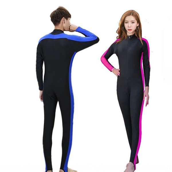 

one-piece swim maldives sunscreen winter swimming swim diving waterproof mother suit men's and women's diving suit, White;black