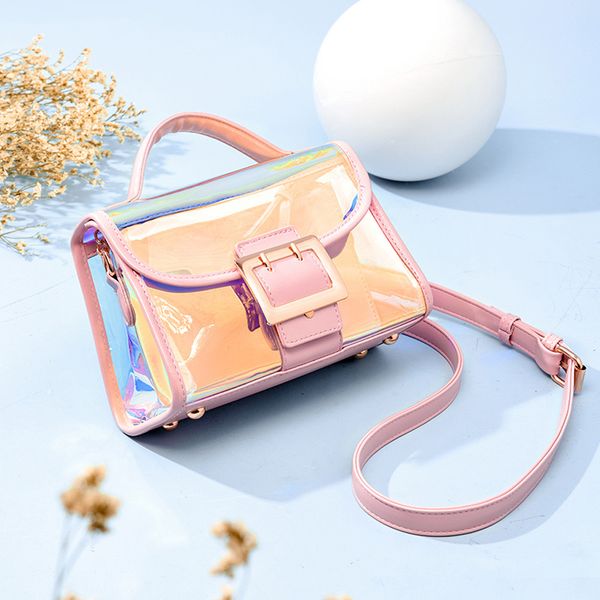 

fashion 2019 new casual women's bag new summer transparent bag slung jelly package phone shopping