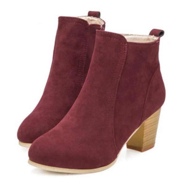 

new autumn winter women boots solid zip european ladies shoes scrub fashion boots 142, Black