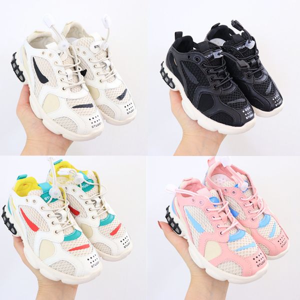 

2020 kids stussy spiridon air zoom spiridon caged cg 2 trainer retro dad shoes sport children casual running shoes size 26-37, Black