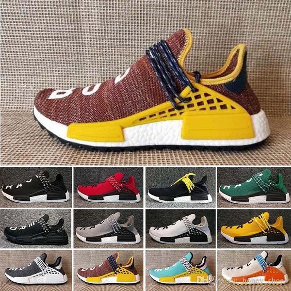 

human race factory желтый красный черный оранжевый мужчины pharrell williams x human race женщины бег спортивная обувь модные кроссовки разм