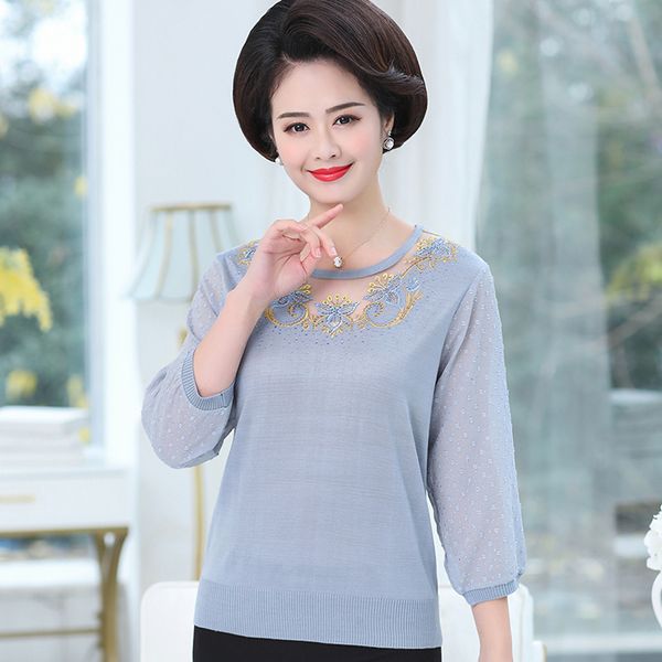 

knitted thin plus size sweater woman jumper 2020 new hollow collar embroidery pullover knitted women sweaters aq272, White;black