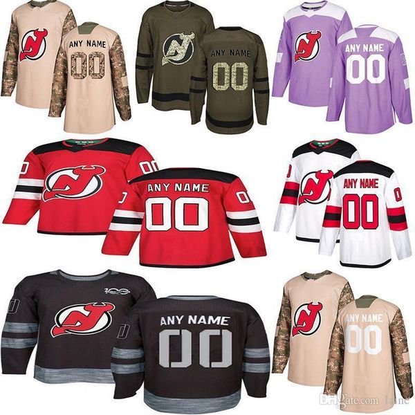 

new jersey devils 76 p. k. subban 86 jack hughes 9 taylor hall multiple styles mens custom any name any number hockey jerseys, Black;red