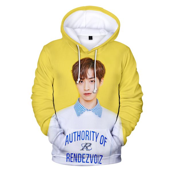 

kpop new design 3d oneus hoodie korean famous idol singer hoody boy girl leisure sweatshirt men women vogue coat fashion outwear, Black