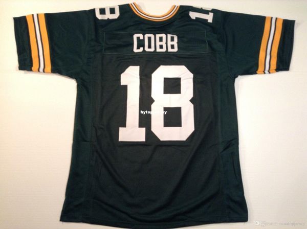 

retro custom #18 randall cobb green mitchell & ness jersey high-end men's football jerseys college ncaa, Black;red