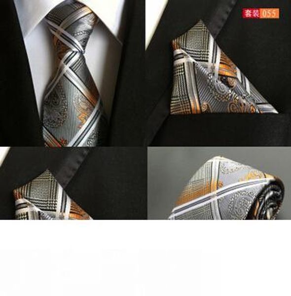 

65 styles necktie set classic men's tie set tie hanky set silk tie jacquard woven business meeting casual neckties, Black;blue
