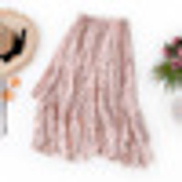 

2019 new ladies fashion chiffon floral layered ruffled splice irregular high waist long skirt, Black