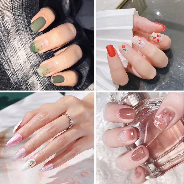 

бесплатная доставка hnm 6pcs цвета конфеты soak off uv led semi постоянный pure color nail лак праймер лак подарочный набор 8ml, Red;pink