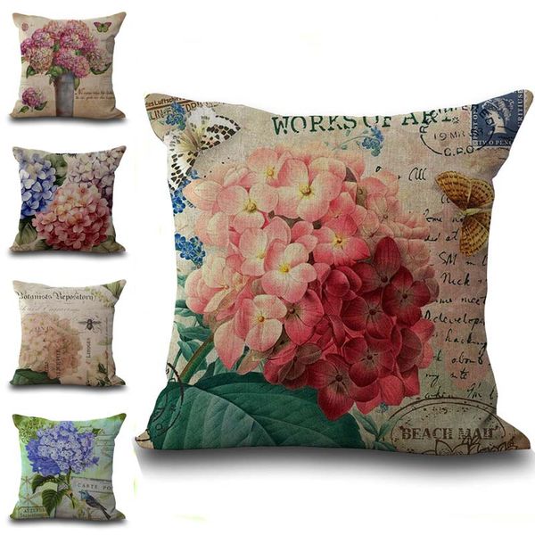 

big bouquet flowers pillow case cushion cover linen cotton throw pillowcases sofa cars decorative pillowcover 240548