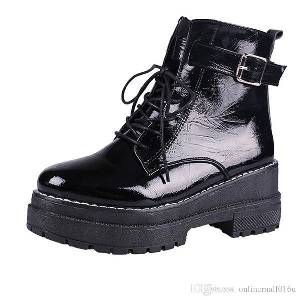 

platform heels women ankle boots soft leather thick high heel platform boots winter autumn boots warm fur big size, Black