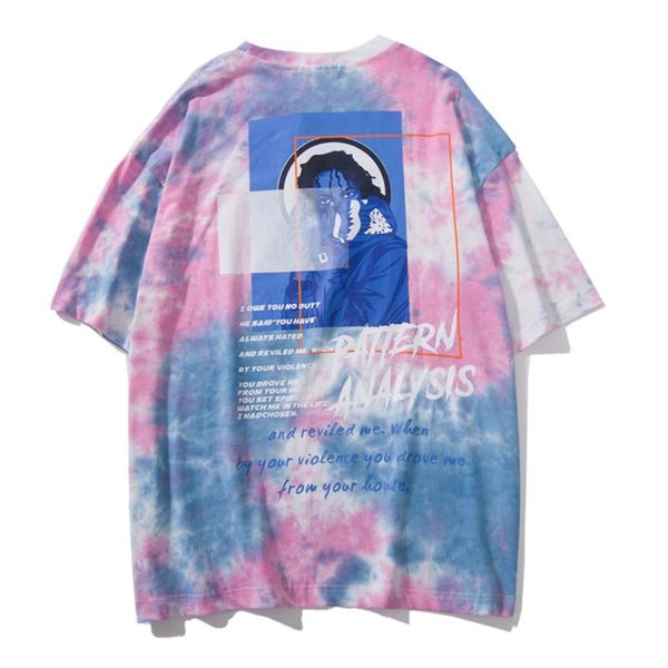 

tie dye футболки o-образным вырезом с коротким рукавом 2020 лето хлопок повседневная уличная мужская футболка в маске мальчик мода топы трой, White;black