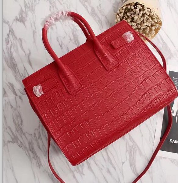 

2019 sell fashion women genuine leather handbag crocodile grain sac shoulder bag