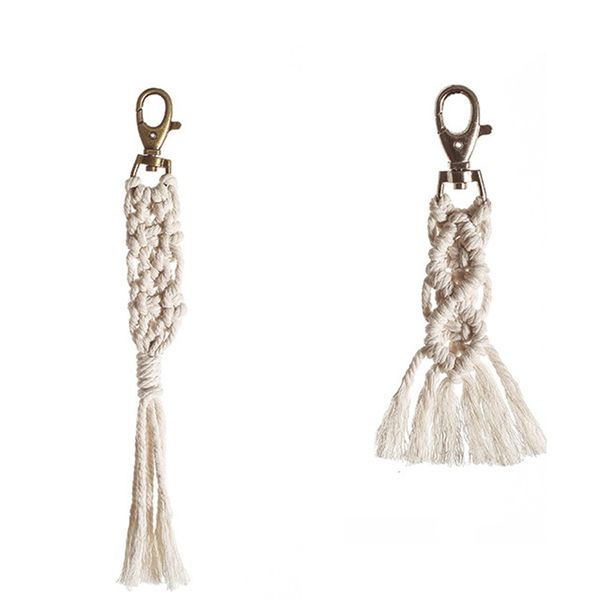 

2 pack hand-woven cotton rope crafts keychain hanging crafts pendant keychain