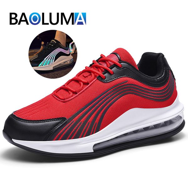 

breathable men's jogging shoes 2020 new non-slip men's shoes casual fashion reflective outdoor, Black