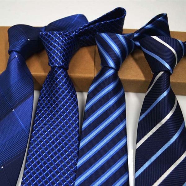 

new men ties business casual career men's tie silk arrow jacquard striped tie 8cm fashion men's suit accessories f0118, Blue;purple