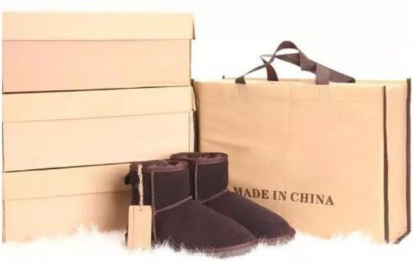 

australia women snow boots 100% genuine cowhide leather ankle boots warm winter boots woman shoes large size 36-44, Black