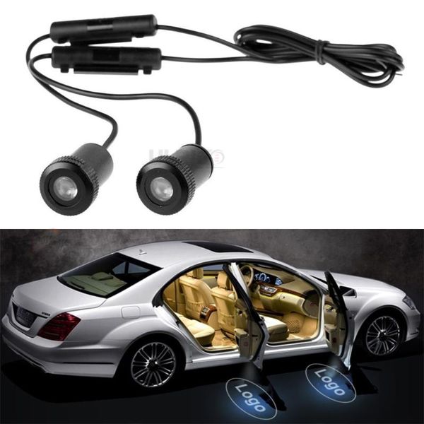

2pcs led car door welcome light courtesy led car laser projector ghost shadow light for saab hummer embleme
