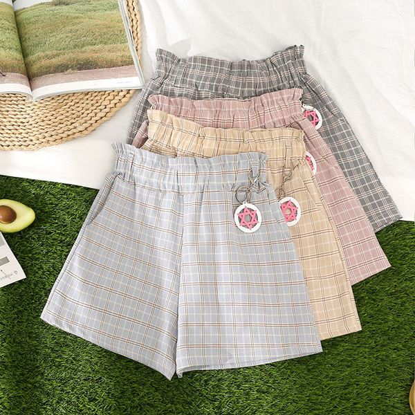 

women fashion casual short pants elastic all-match harem summer high waist cotton shorts fashion resort beach pants, White;black