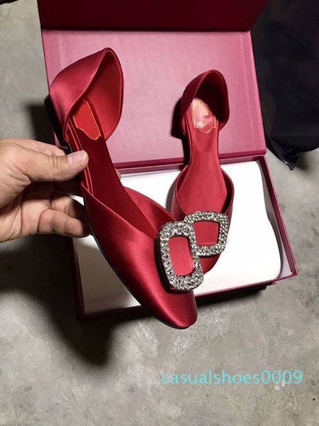 

20ss дизайнерские сандалии женщины viv мулы bikiviv strass сандал real silk кожа низкая крышка пятки тапочки бесплатная доставка 09c, Black