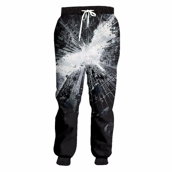 

custom men women casual sweat pants novelty falling objects 3d print jogger trousers streetwear punk rap pants plus size s-5xl, Black