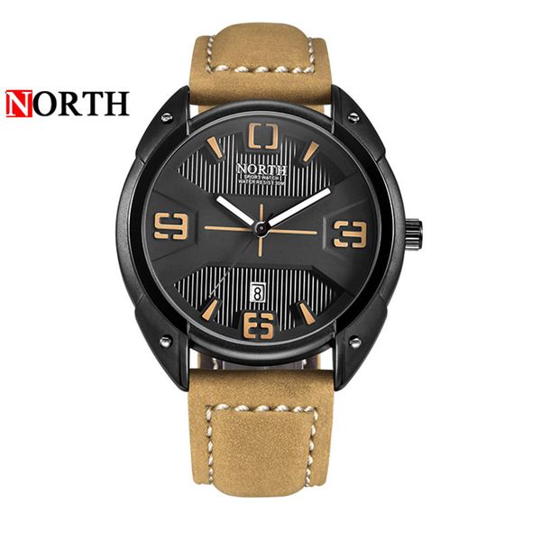 

fashion quartz watch men large dial retro design leather band sport watches army quartz wrist watches male, Slivery;brown