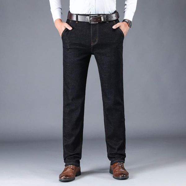 

men's jeans nigrity straight casual denim trousers male pant 2 colors optional big size 29-42, Blue