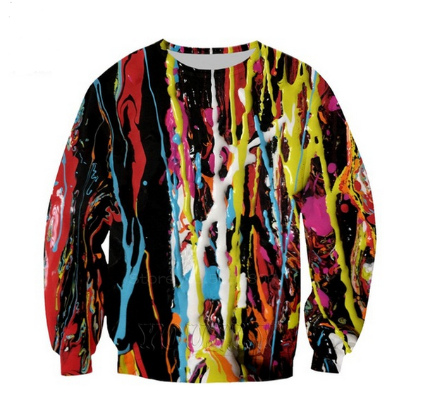 

wholesale-fashion womens/mens graffiti funny 3d print casual sweatshirt qq047, Black