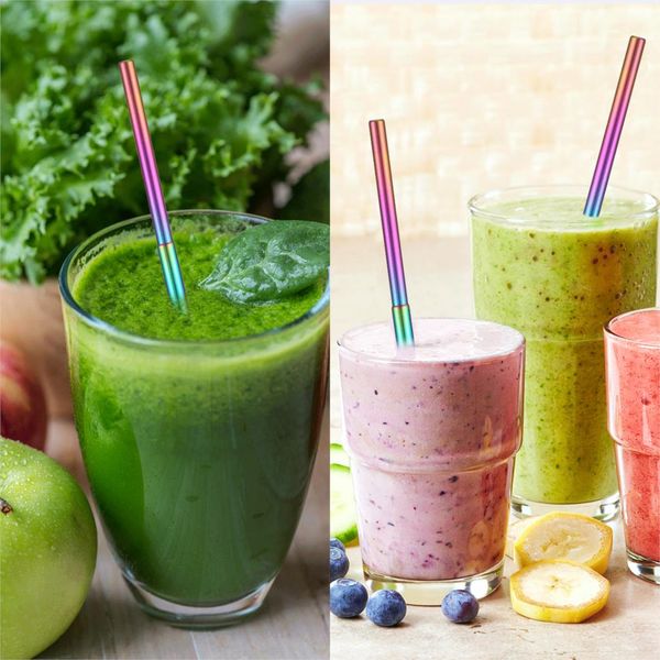 

stainless steel straws telescopic drinking metal straw collapsible reusable straws portable drinkware with case brush & keychain