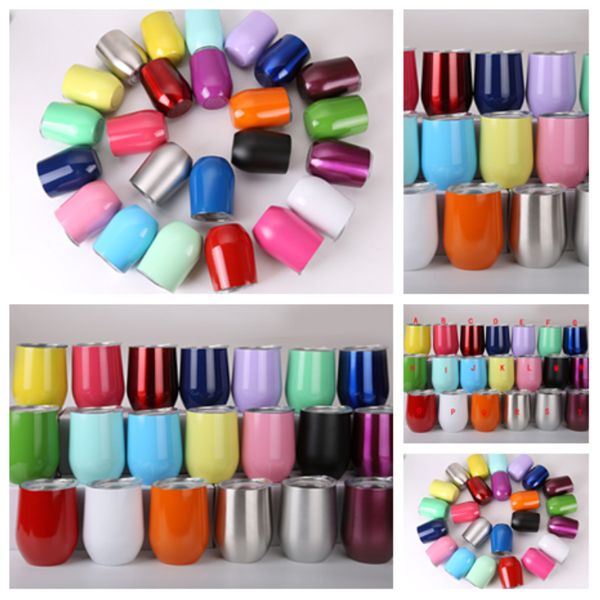 

9oz colorful cups stainless steel tumblers mug red wine beer cup cocktail coffee mugs with lid child water cup t2i5302