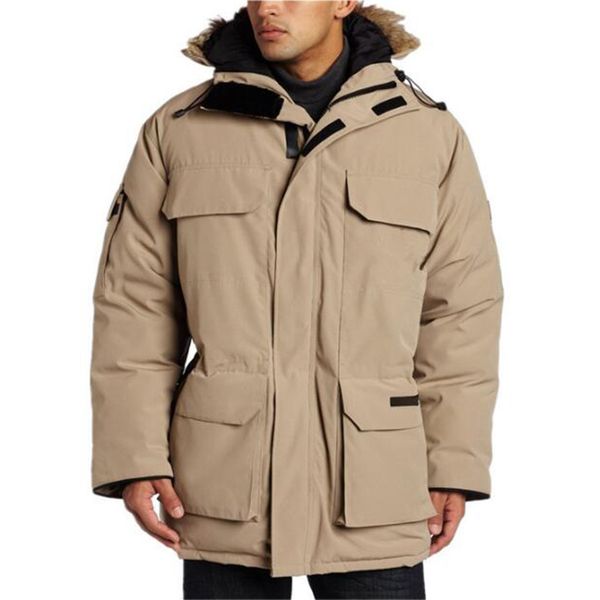

the coat luxury canada winter jacket mens designer down parka outerwear big fur hooded canada down jacket coat size xs-xxl, Black