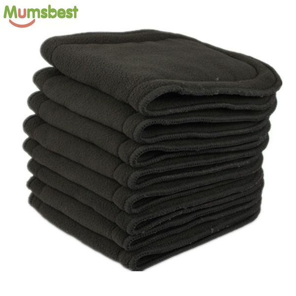 

mums 40 pcs bamboo charcoal inserts for baby cloth diaper reusable washable liners for real pocket cloth nappy