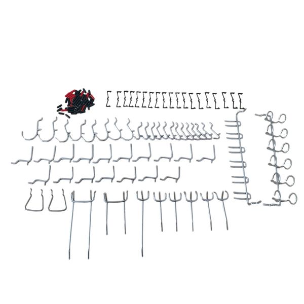 

50pcs pegboard hooks assortment peg board attachments pegboard hooks set wall storage garage organizer with peg locks