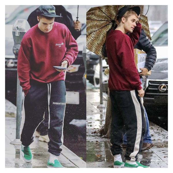 

мужские повседневные спортивные брюки мужская мода тенденция свободные хип-хоп стиль случайные широкие ноги луч брюки мужские колледж стиль, Black