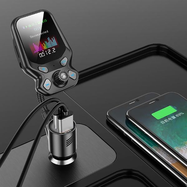 

tospra wireless bluetooth fm transmitter modulator kit hands-car 1.77-inch color screen mp3 player with 5v3afast charging