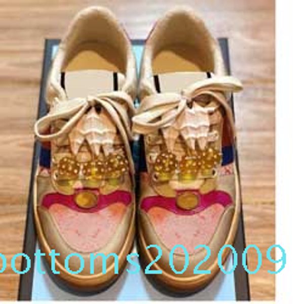 

2019 size 35-44 men women designer shoe distressed screener dapper dan suede sneakers italian luxury shoe casual shoe rr09, Black