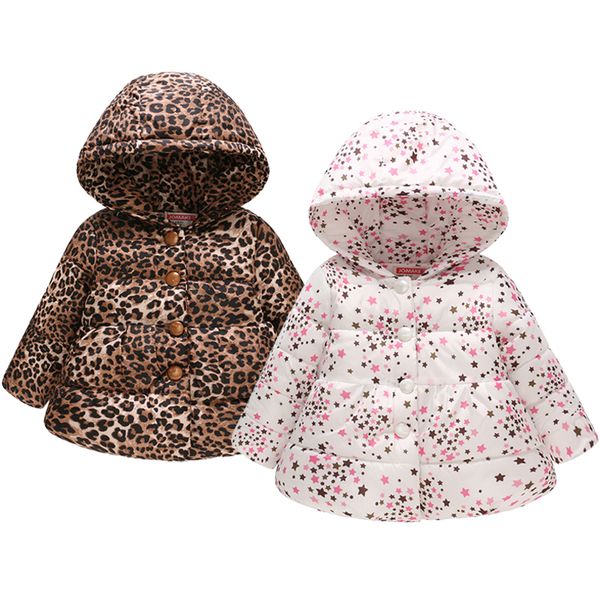 

baby girl clothes winter thick warm kids jacket cute cartoon print girls jackets hooded button girls coat 2-6 years kids clothes, Blue;gray