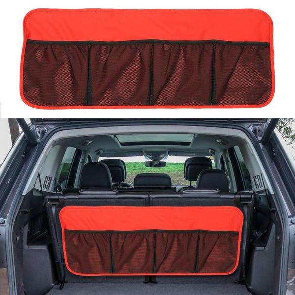 

universal auto car organizer trunk rear back seat anti-dirty storage bag mesh pocket car stowing tidying black red coffee brown