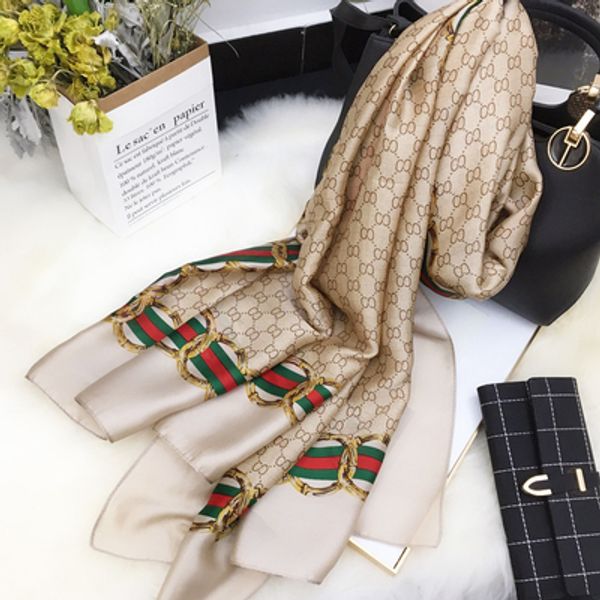 

2019 моды бренд женской шарф бренда шарф конструкции женщин высокого качества дизайн шелк полоса письмо шаблон шарф, Blue;gray