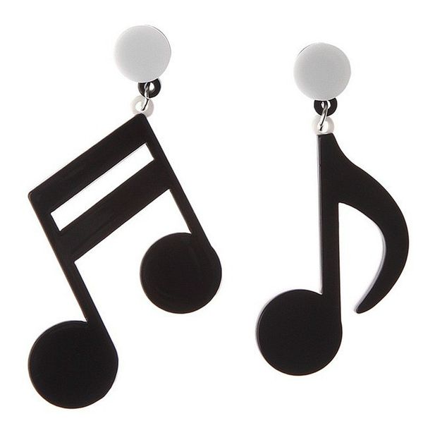 

new korean black white music notes long earring fashion personalized dangle earrings for women accessories oorbellen pendientes, Silver