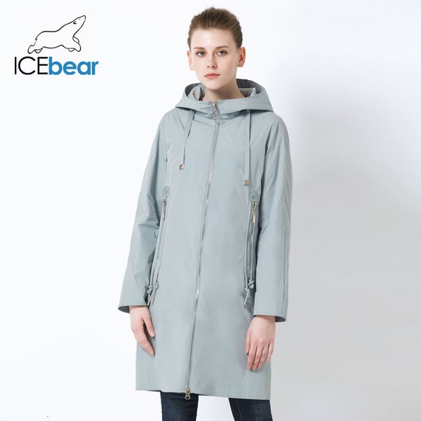 

icebear 2019 new hooded women jacket long ladies jacket large pocket design ladies jacket brand women's gwc19085i y190926, Black;white