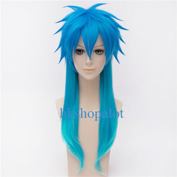 

dramatical murder dmmd seragaki aoba gradient blue cosplay wig boy full hair, Black