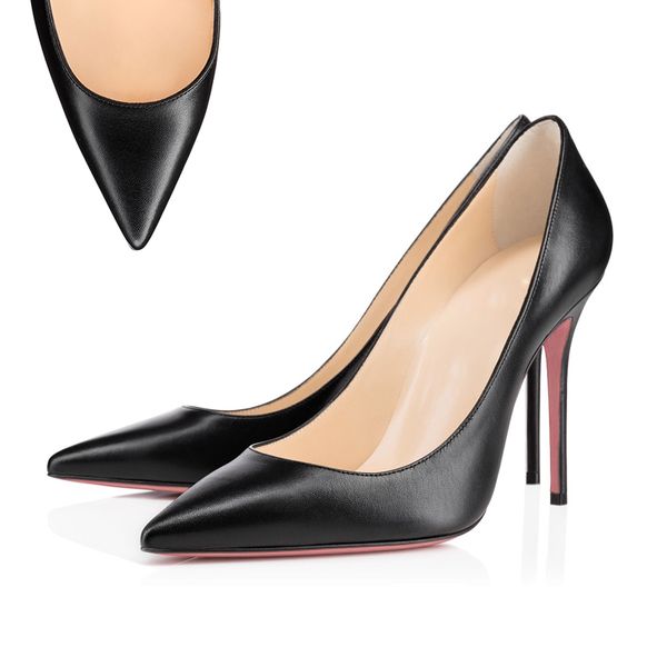 black high heels with red bottoms