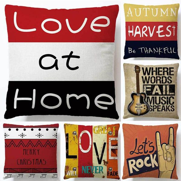 

retro motto mediterranean sofa cushion cover letter pattern pillowcase creative home car decoration pillowcase