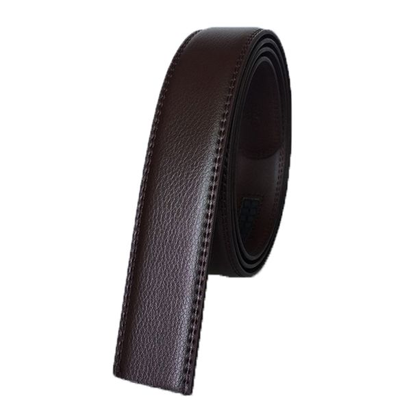 

no buckle designer mens belts body 3.5cm wide cowskin split leather men automatic belt body cinturon hombre, Black;brown