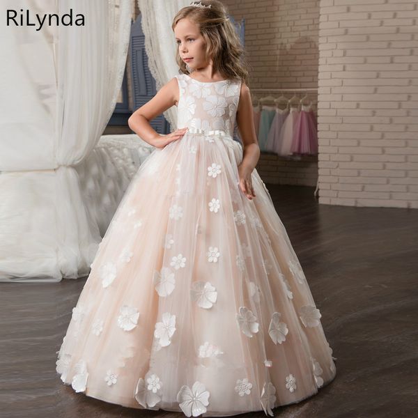 

new flower girl dresses blush pink first communion gowns for girls ball gown cloud beaded pageant gowns vestido de daminha, Red;yellow