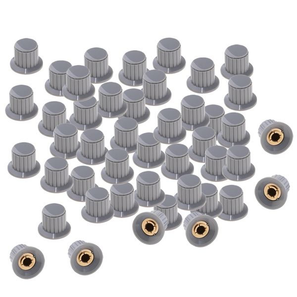 

50 pieces potentiometer bakelite knobs gray with copper core aperture kyp25-18
