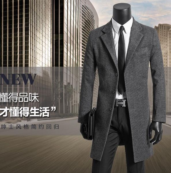 

men's clothing plus size 9xl wool coat mens overcoat woolen coats single-breasted outerwear gray casaco masculino fashion 2019, Black