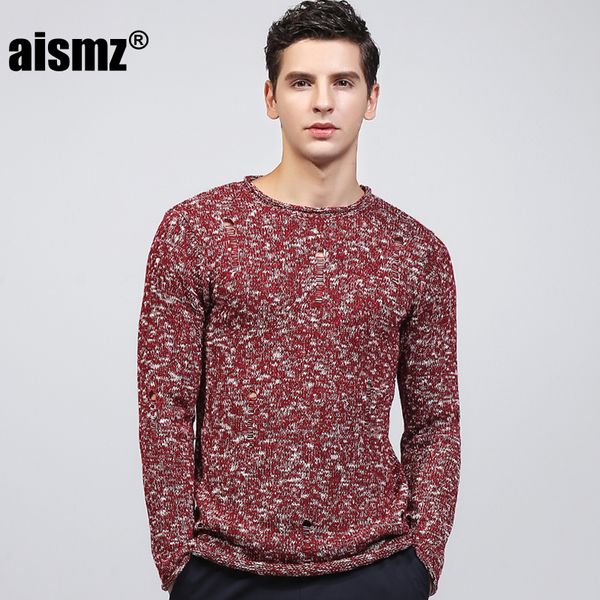 

aismz pullover sweater men clothes 2018 pull homme sueter hombre man autumn winter warm thin male knitted slim fit sweaters, White;black
