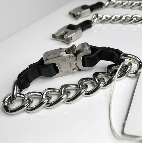 

alyx studio logo hip hop metal lettering chain chain rock punk fan can bracelet men and women, Black